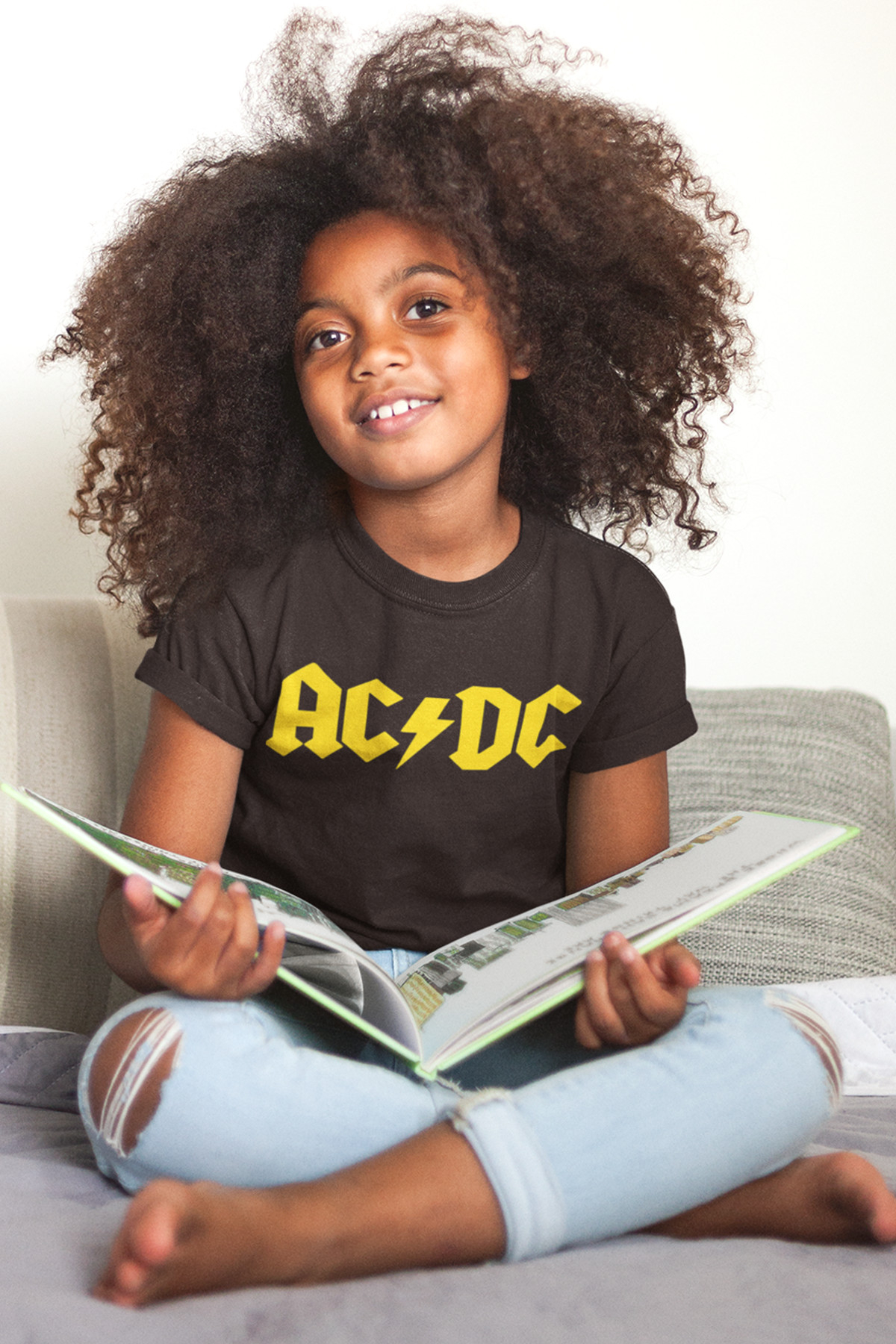 ACDC Logo Kısa Kollu Siyah Çocuk Tişört