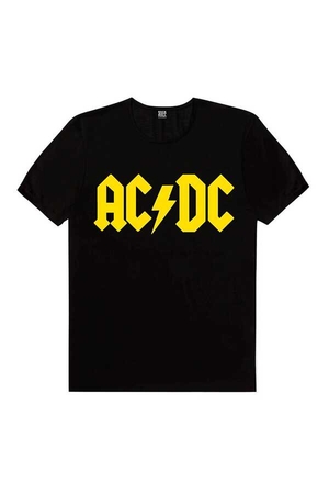 Rock & Roll - ACDC Logo Kısa Kollu Siyah Erkek Tişört