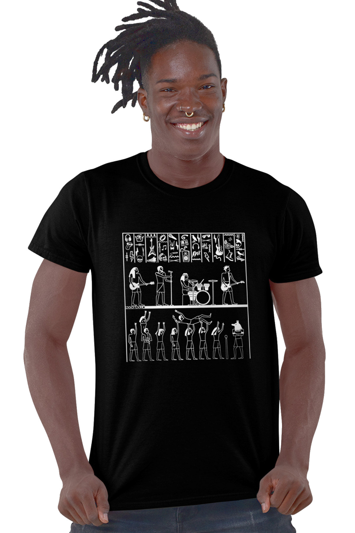 Firavun Rock Siyah Kısa Kollu Erkek T-shirt