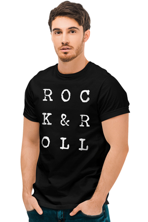  - Alfabe Rock Siyah Kısa Kollu Erkek T-shirt