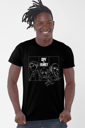 Casus Aile Siyah Kısa Kollu Erkek T-shirt - Thumbnail