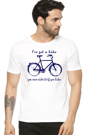 Benim Bisikletim Beyaz Kısa Kollu Erkek T-shirt - Thumbnail