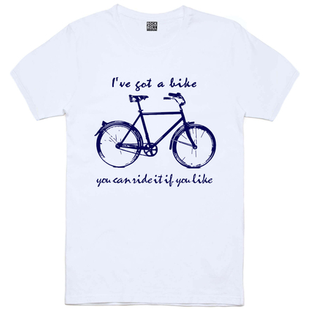 Benim Bisikletim Beyaz Kısa Kollu Erkek T-shirt - Thumbnail