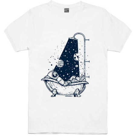 Rock & Roll - Astro Duş Beyaz Kısa Kollu Erkek T-shirt