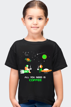 Balon Gezegenler, Uzayda Kahve Çocuk Tişört 2'li Eko Paket - Thumbnail