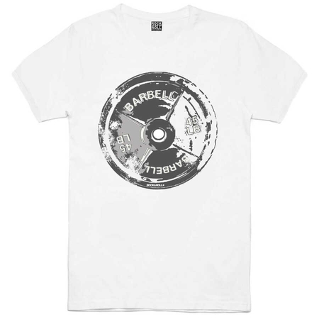 Barbell 45 Beyaz Kısa Kollu Erkek T-shirt - Thumbnail