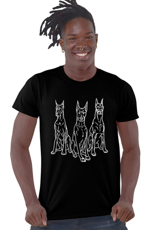 - Doberman Trio Siyah Kısa Kollu Erkek T-shirt