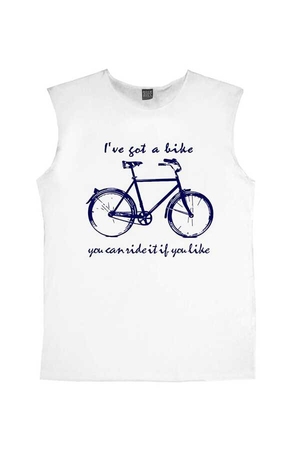 Benim Bisikletim Kesik Kol | Kolsuz Beyaz Çocuk Tişört | Atlet - Thumbnail