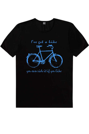 Benim Bisikletim Kısa Kollu Siyah Tişört - Thumbnail