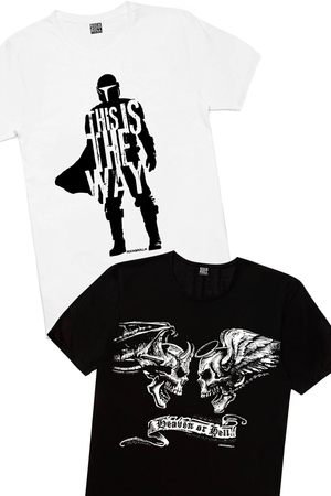Rock & Roll - Bana Güven, Melek Şeytan Erkek 2'li Eko Paket T-shirt