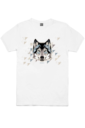 Beyaz Geometrik Kurt, Büyük Ahtapot Erkek 2'li Eko Paket T-shirt - Thumbnail