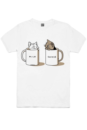 Sütlü ve Sade, Beyaz Meraklı, Panda Taklası Kadın 3'lü Eko Paket T-shirt - Thumbnail