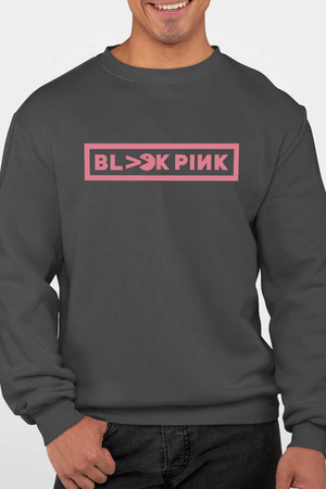  - Blackpink Pac Antrasit Bisiklet Yaka Kalın Erkek Sweatshirt