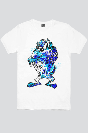 Boyalı Canavar Beyaz Kısa Kollu Çocuk T-shirt - Thumbnail
