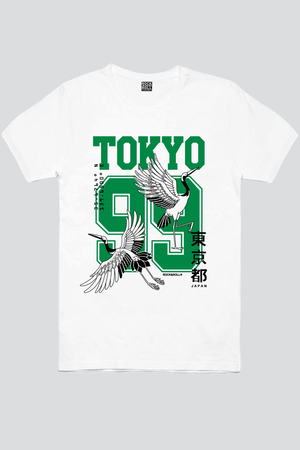 Tokyo 99 Beyaz Kısa Kollu Kadın T-shirt - Thumbnail