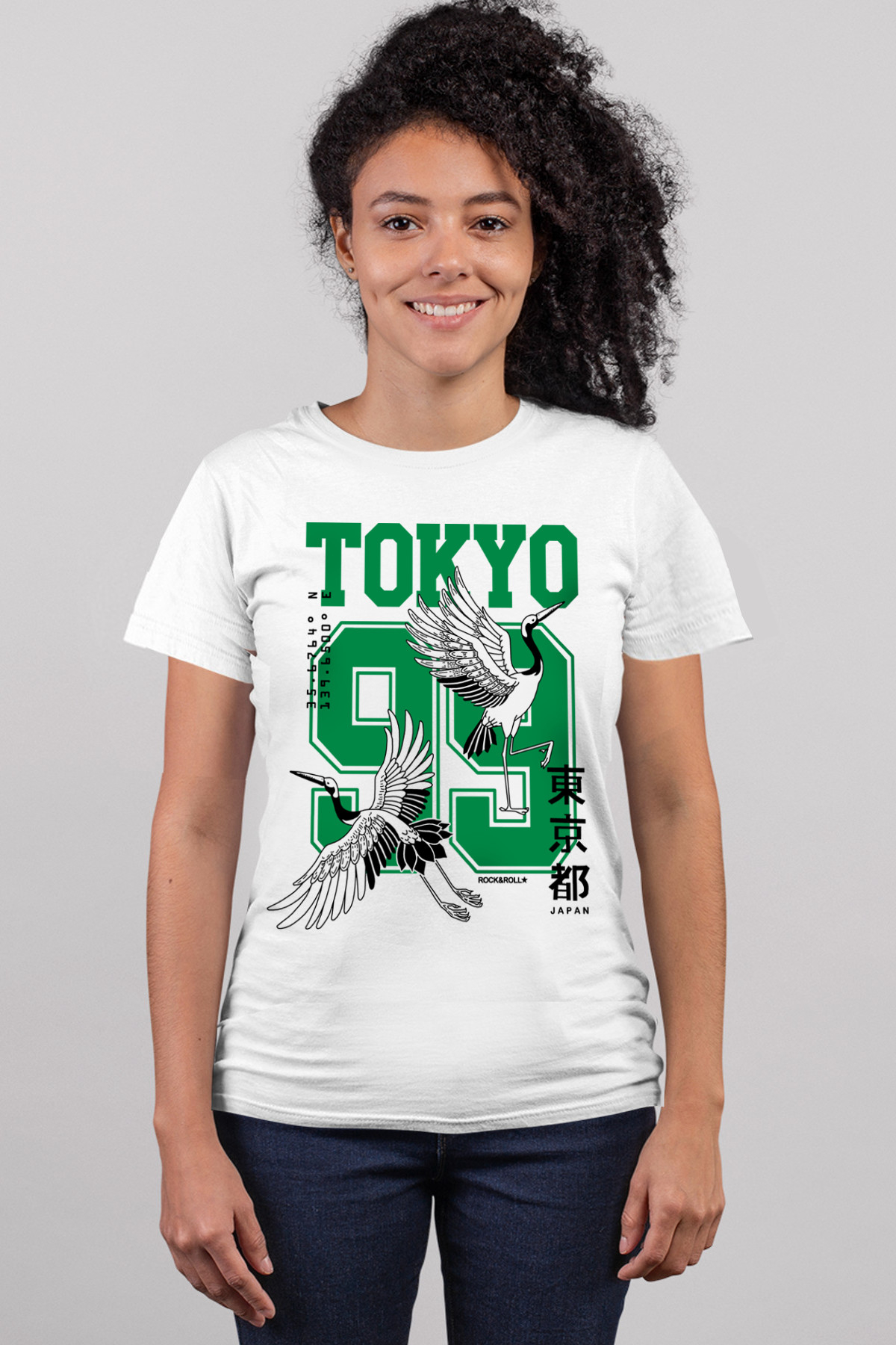 Tokyo 99 Beyaz Kısa Kollu Kadın T-shirt