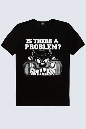 Taz Problem Siyah Kısa Kollu Kadın T-shirt - Thumbnail