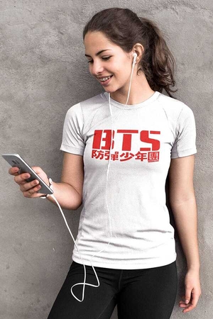  - BTS Kısa Kollu Siyah Beyaz T-shirt