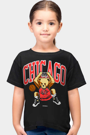  - Chicago Basket Siyah Kısa Kollu Çocuk T-shirt