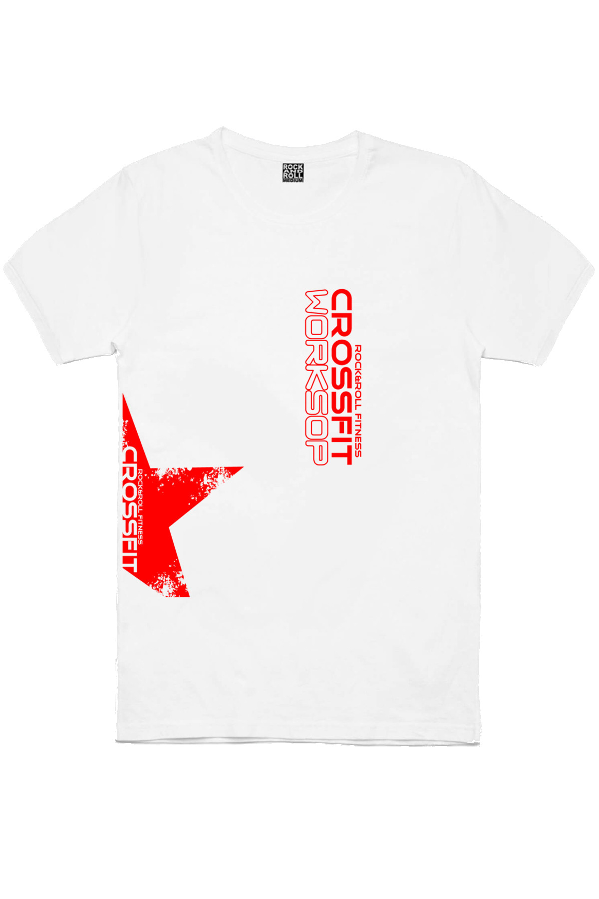 Crossfit Yıldız Beyaz Kısa Kollu Erkek T-shirt