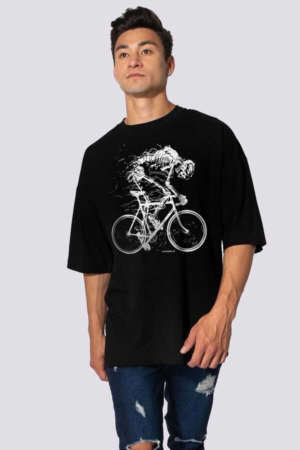 Daha Hızlı Siyah Oversize Kısa Kollu Erkek T-shirt