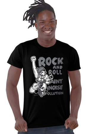  - Gürültülü Rock Siyah Kısa Kollu Erkek T-shirt