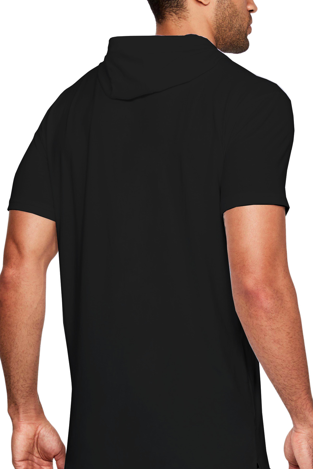 Dijital Örümcek Siyah Kapşonlu Kısa Kollu Erkek T-shirt