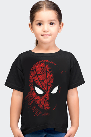 Dijital Örümcek Siyah Kısa Kollu Çocuk T-shirt - Thumbnail