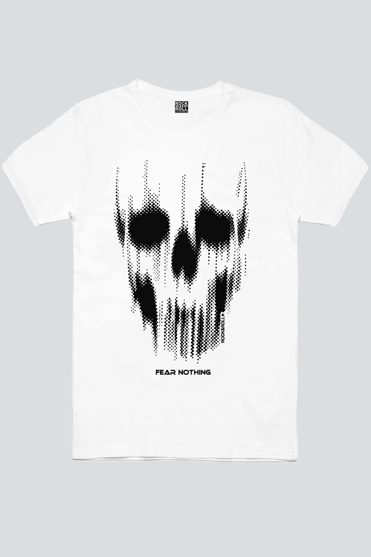 Matriks Kurukafa Beyaz Kısa Kollu Erkek T-shirt