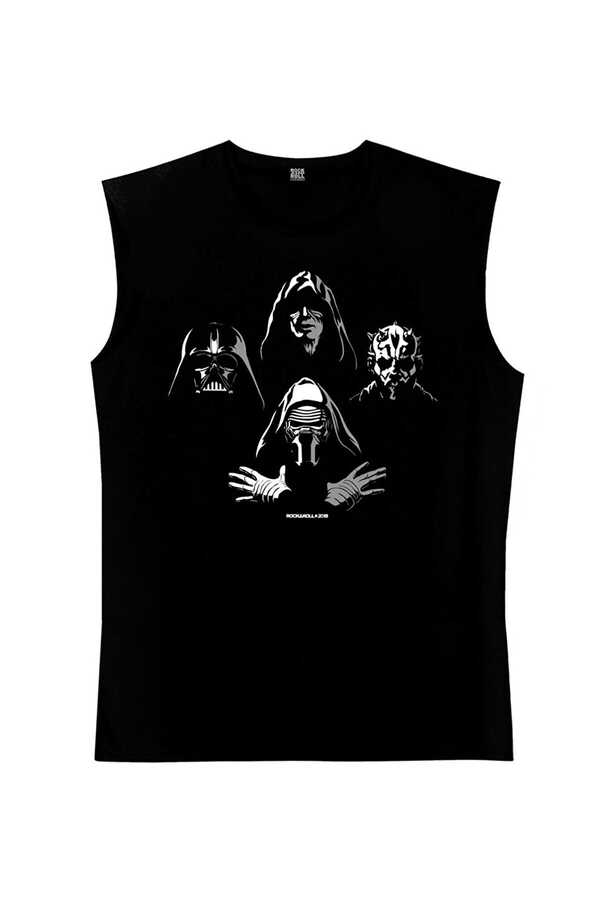Dört Kafa Yıldız Savaşçıları Kesik Kol Siyah ErkekT-shirt