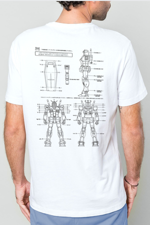 Robotic Ön ve Arka Baskılı Beyaz Kısa Kollu Erkek T-shirt - Thumbnail