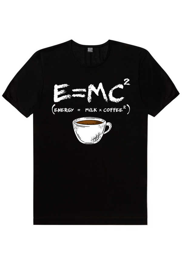 Enerjik Kahve Kısa Kollu Siyah Erkek T-shirt