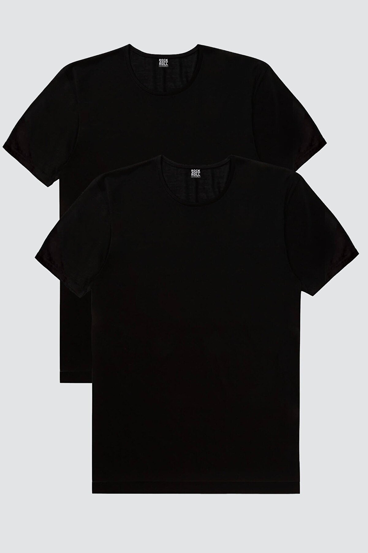 Düz, Baskısız Siyah T-shirt Erkek 2'li Eko Paket