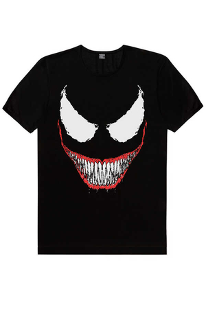 Timsah Dişler Siyah Kısa Kollu Erkek T-shirt - Thumbnail