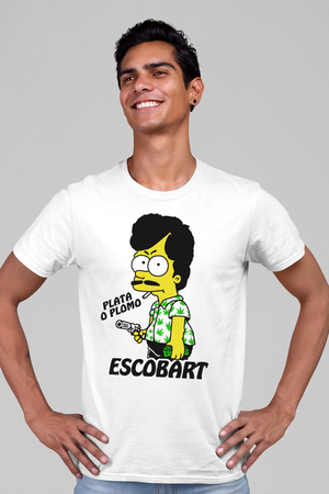Escobart Beyaz Kısa Kollu Erkek T-shirt - Thumbnail