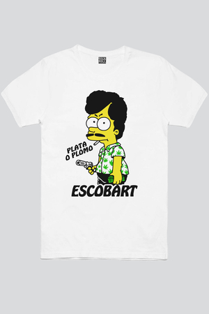 Escobart Beyaz Kısa Kollu Erkek T-shirt - Thumbnail