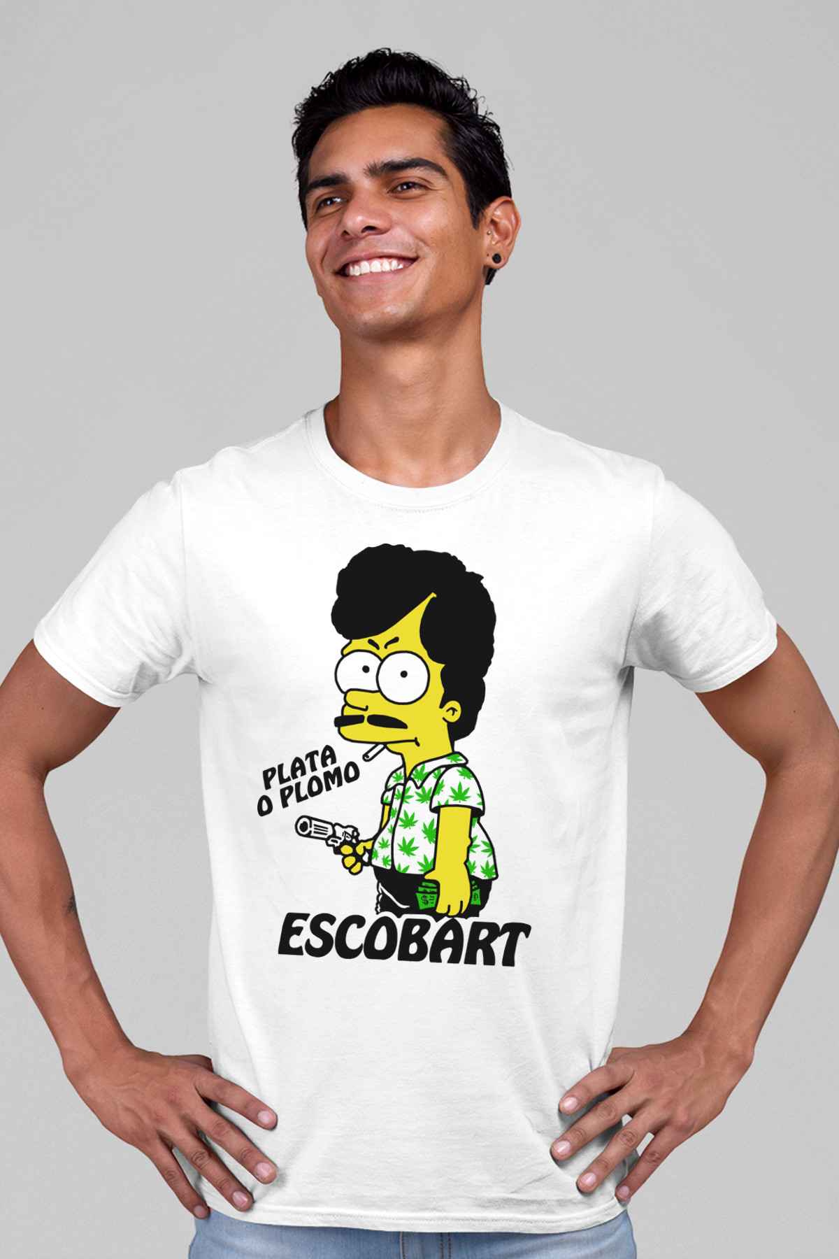 Escobart Beyaz Kısa Kollu Erkek T-shirt