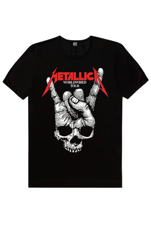 Geometrik Geyik, Kuru El, Metallica Jack Logo Erkek 3'lü Eko Paket T-shirt - Thumbnail