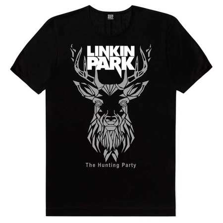 Rock & Roll - Geometrik Geyik Siyah Kısa Kollu Erkek T-shirt