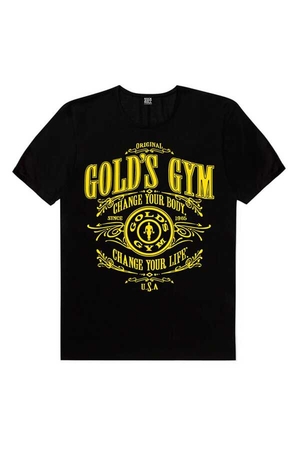 Golds Gym Kısa Kollu Siyah Erkek Tişört - Thumbnail