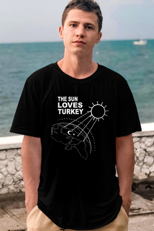  - Güneşli Türkiye Siyah Kısa Kollu Erkek T-shirt