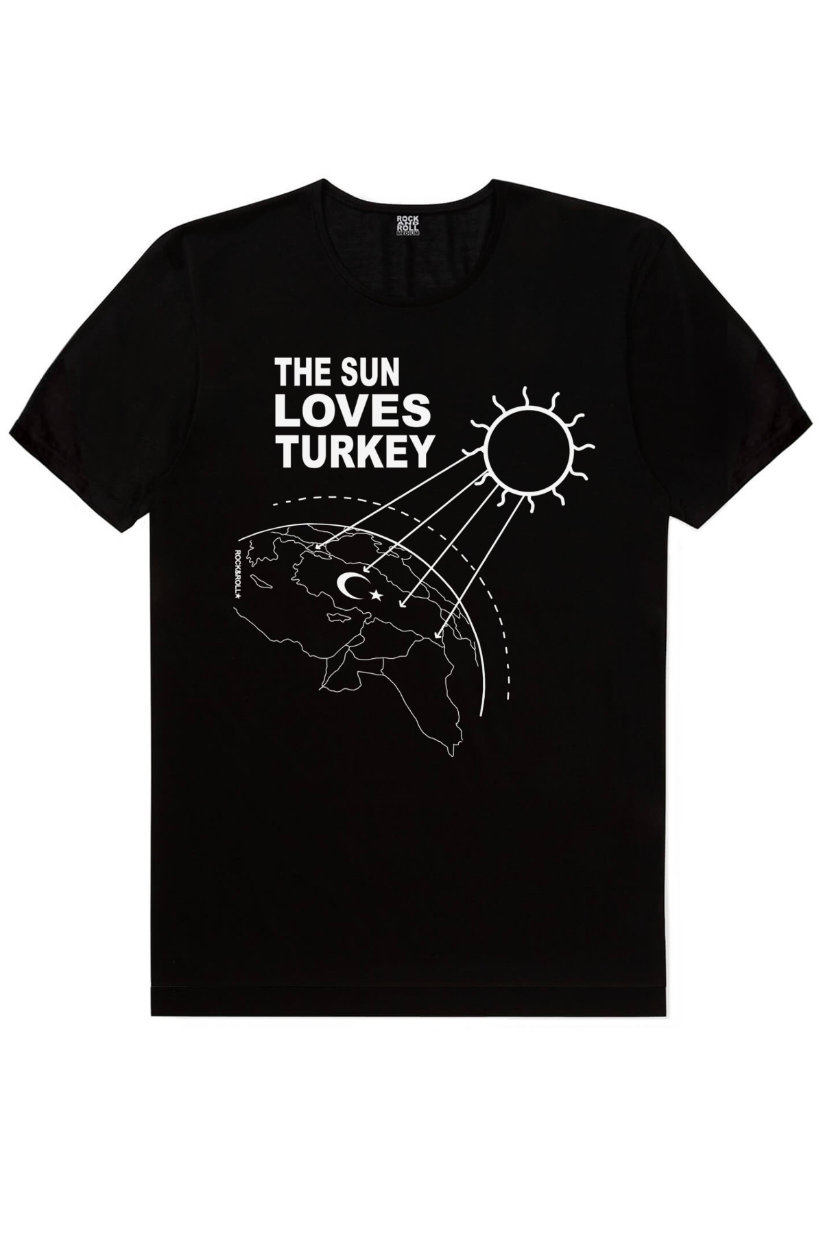 Güneşli Türkiye Siyah Kısa Kollu Kadın T-shirt