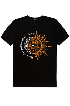 Güneşli Türkiye, Türkiye Ay Yıldız Siyah Çocuk Tişört 2'li Eko Paket - Thumbnail