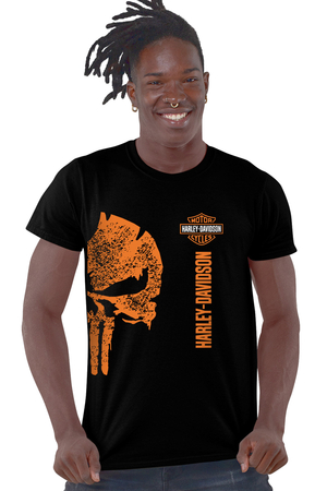 Harley Ceza Siyah Kısa Kollu Erkek T-shirt - Thumbnail