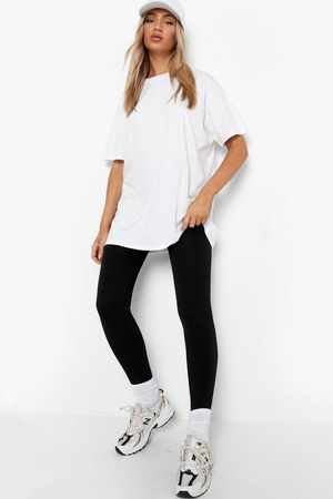 Hayata Gülümse Beyaz Oversize Kısa Kollu Kadın T-shirt - Thumbnail