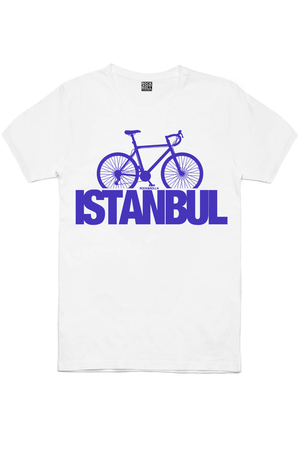 Rock & Roll - İstanbul Bisiklet Beyaz Kısa Kollu Erkek T-shirt