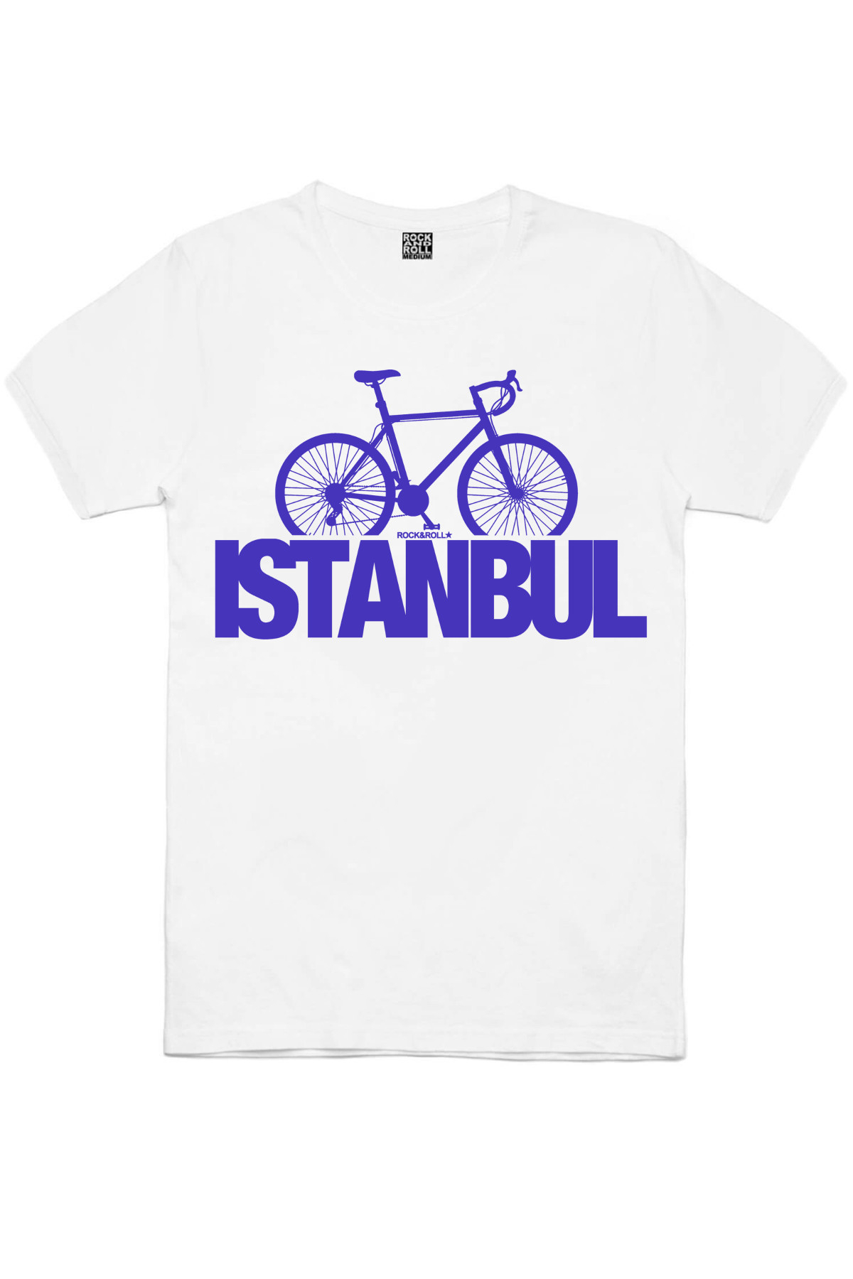 İstanbul Bisiklet Beyaz Kısa Kollu Erkek T-shirt