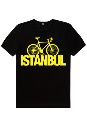 İstanbul Bisiklet Siyah, İstanbul Harfler Beyaz Kadın 2'li Eko Paket T-shirt - Thumbnail