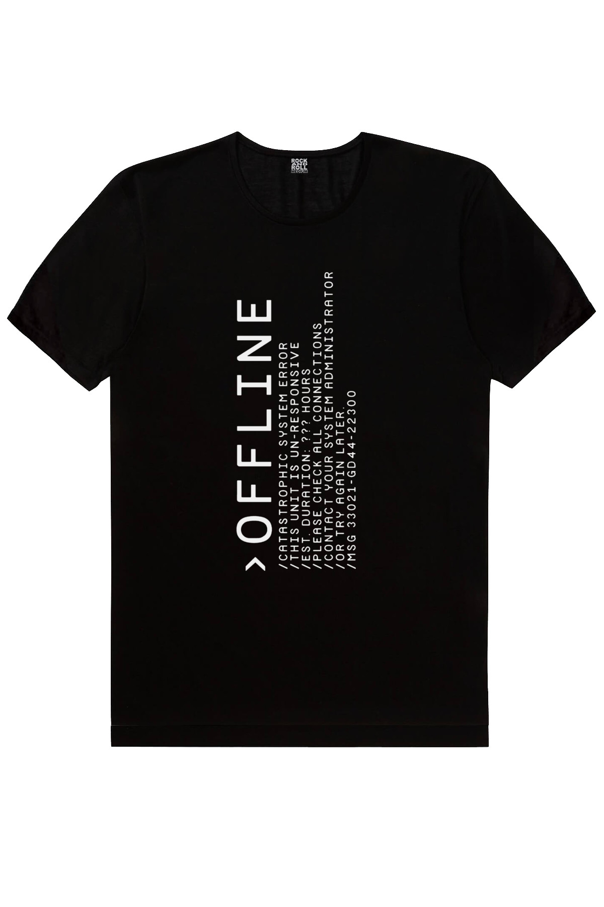 Offline Siyah Kısa Kollu Erkek T-shirt