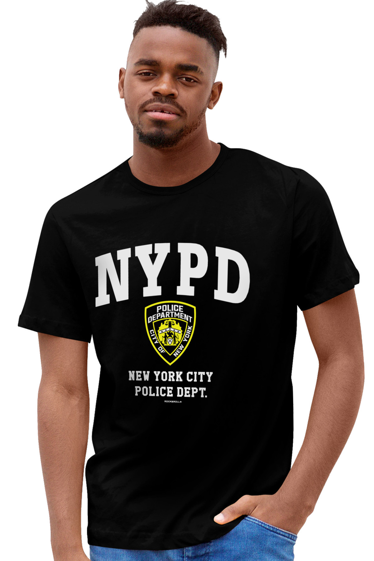 NYPD Siyah Kısa Kollu Erkek T-shirt
